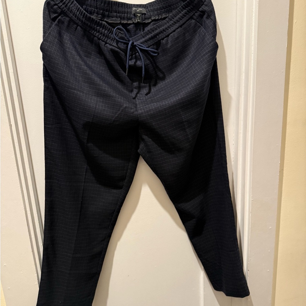 New Look Blue Sweatpants with Elastic Waistband and Tapered Leg
